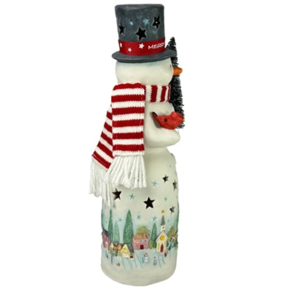 Hallmark SNOWTOP LODGE 2012 Lighted Ceramic Tabletop Snowman 12